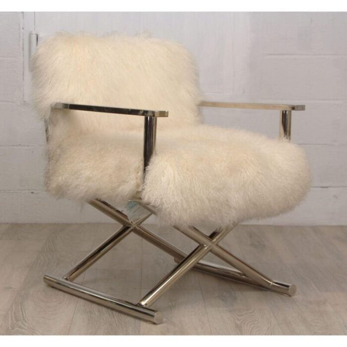 pair of restoration hardware altman tibetan wool directors chairs 0668