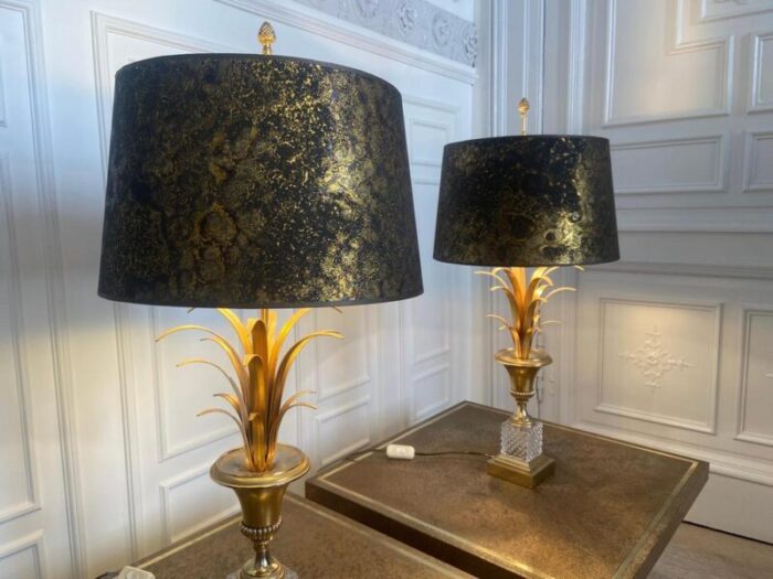 palm tree and pineapple lamps from boulanger belgium 1970s set of 2 7578