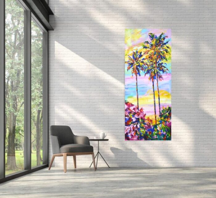 palm trees 9 original contemporary painting 0741