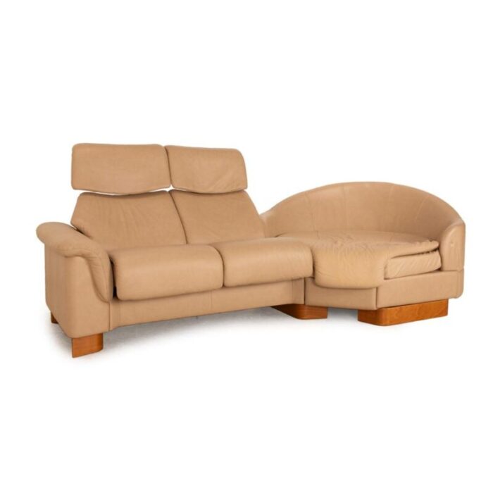 paradise leather three seater beige sofa from stressless 0624