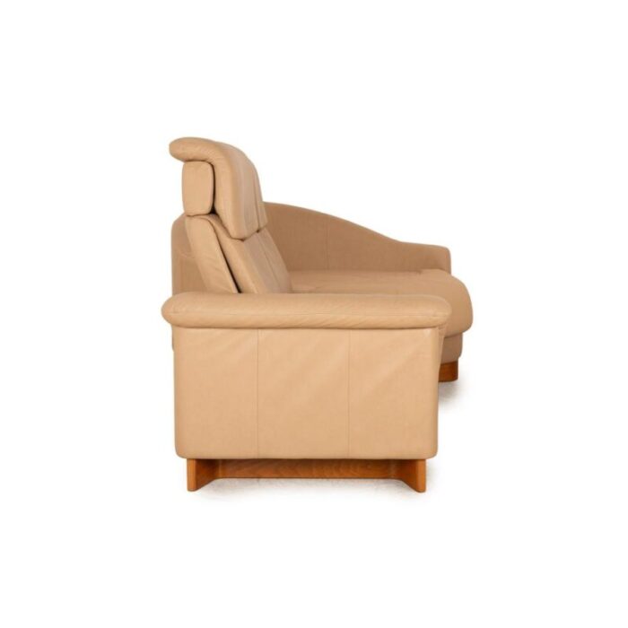 paradise leather three seater beige sofa from stressless 0795