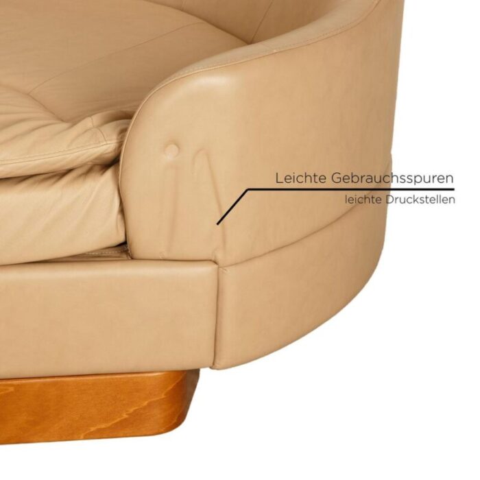 paradise leather three seater beige sofa from stressless 1134