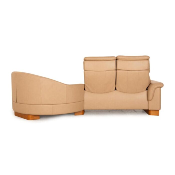 paradise leather three seater beige sofa from stressless 6444