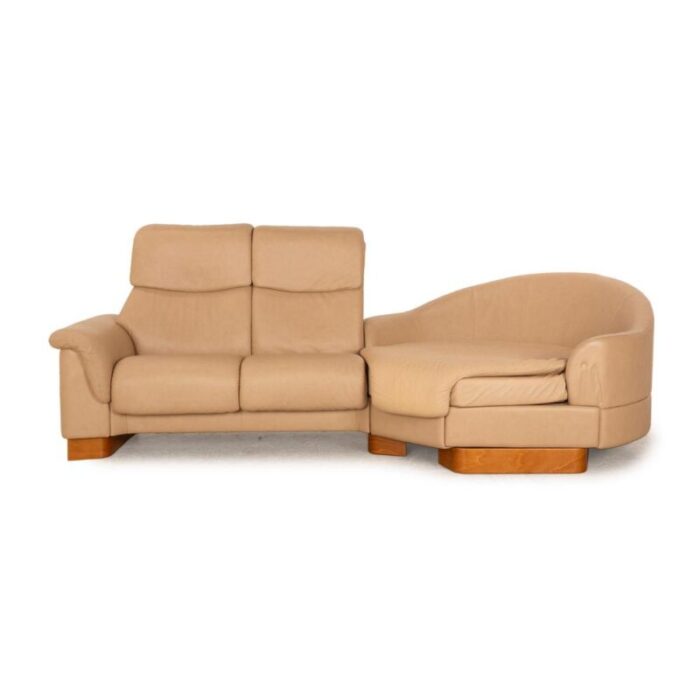 paradise leather three seater beige sofa from stressless 9917