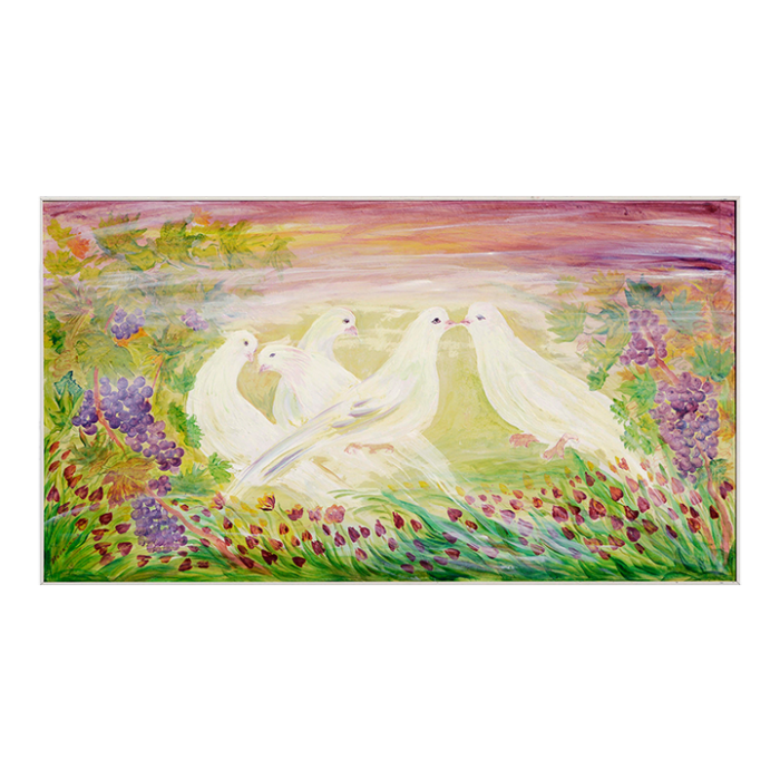 peace doves in vineyard springtime landscape by mohammad hourian 0442