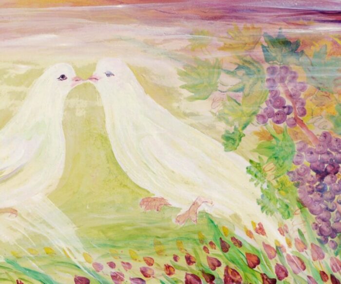 peace doves in vineyard springtime landscape by mohammad hourian 3689