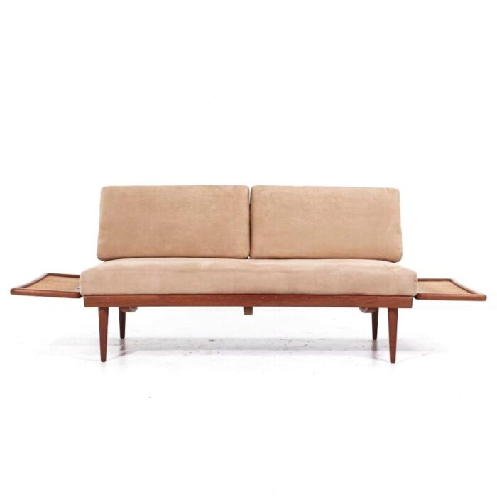 peter hvidt and orla molgaard nielsen mid century teak and cane daybed 1927