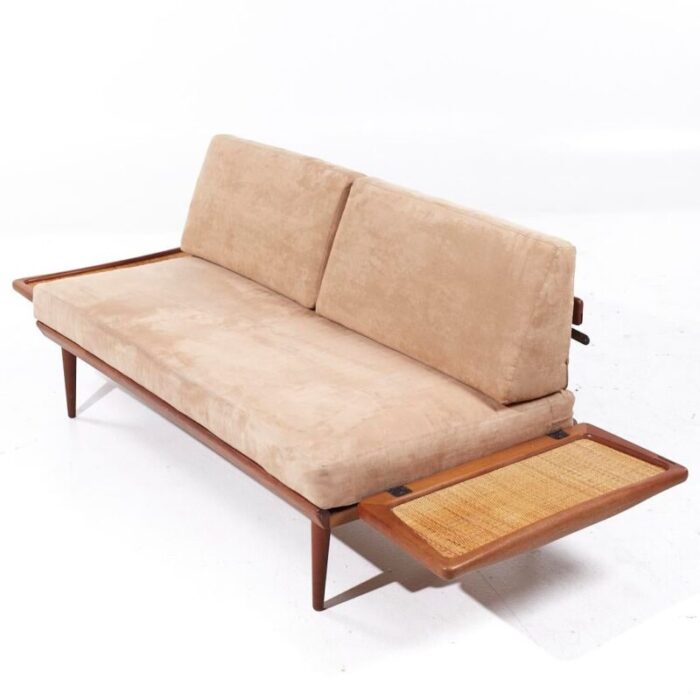 peter hvidt and orla molgaard nielsen mid century teak and cane daybed 5785