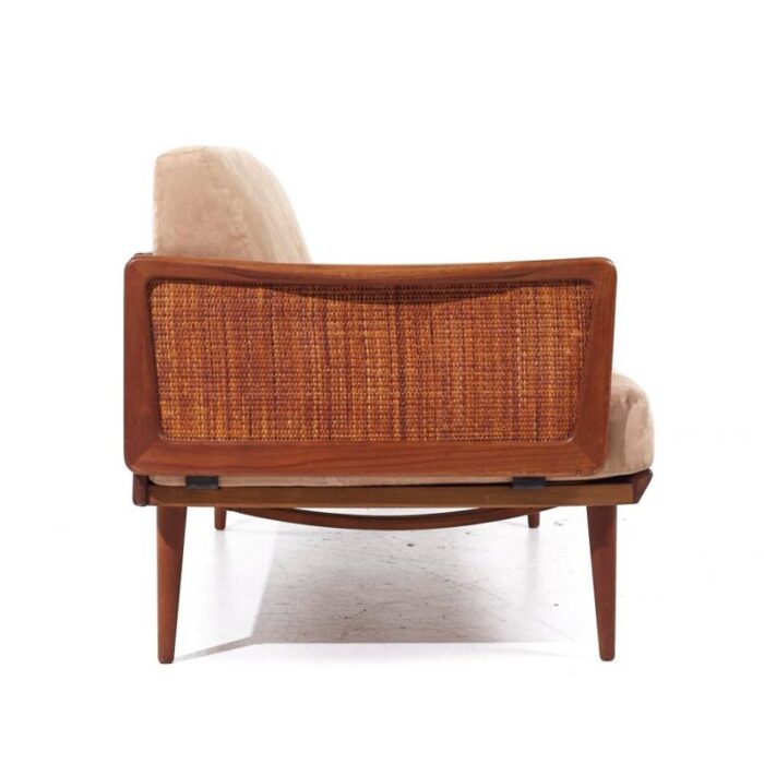 peter hvidt and orla molgaard nielsen mid century teak and cane daybed 7176