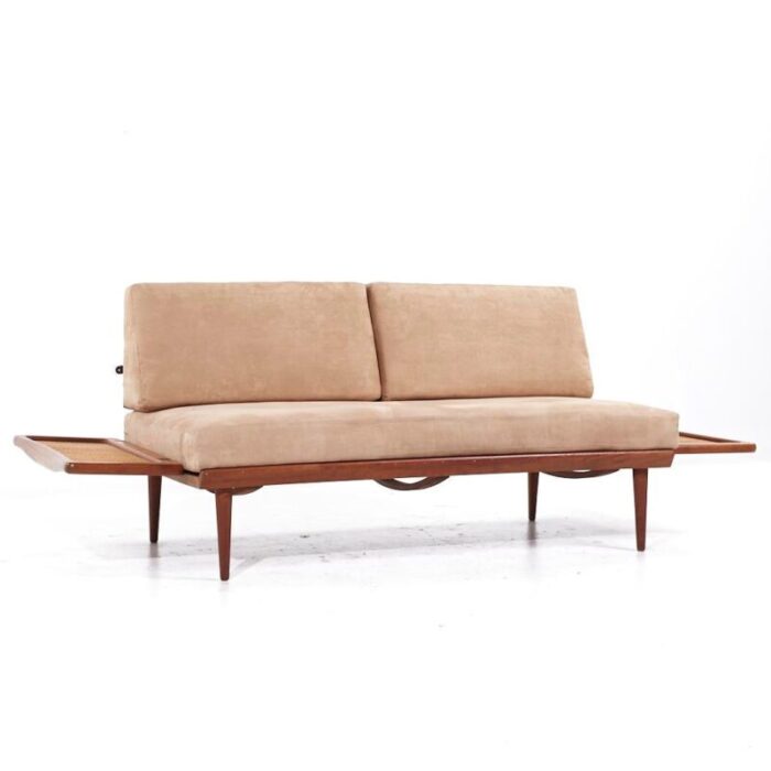 peter hvidt and orla molgaard nielsen mid century teak and cane daybed 9432