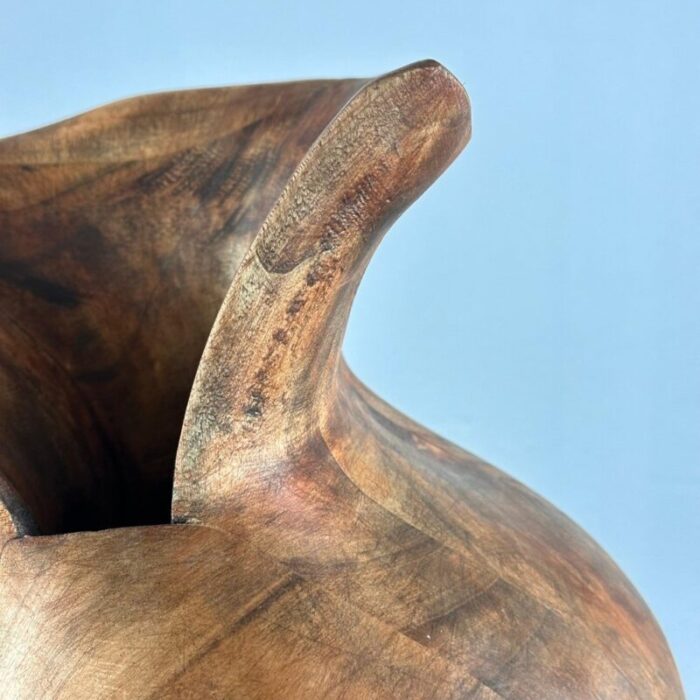 phytomorphic sculptural wooden vase italy 1960s 19