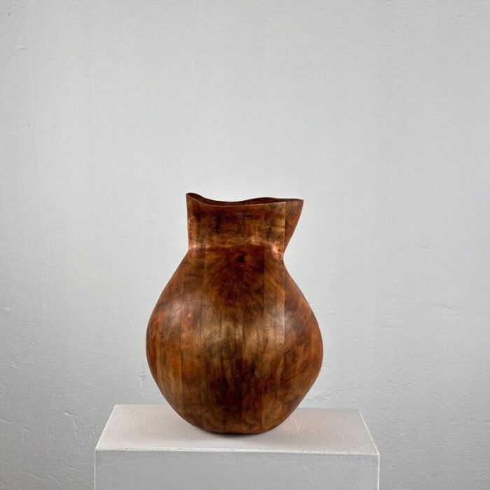 phytomorphic sculptural wooden vase italy 1960s 6