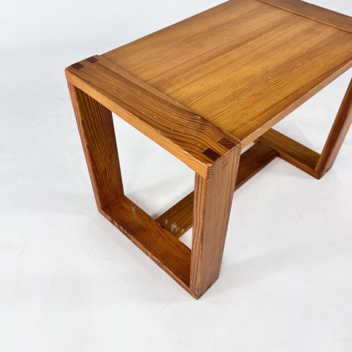 pinewood side table 1970s 4995