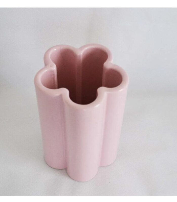 pink ceramic vase italy 1960s 8971