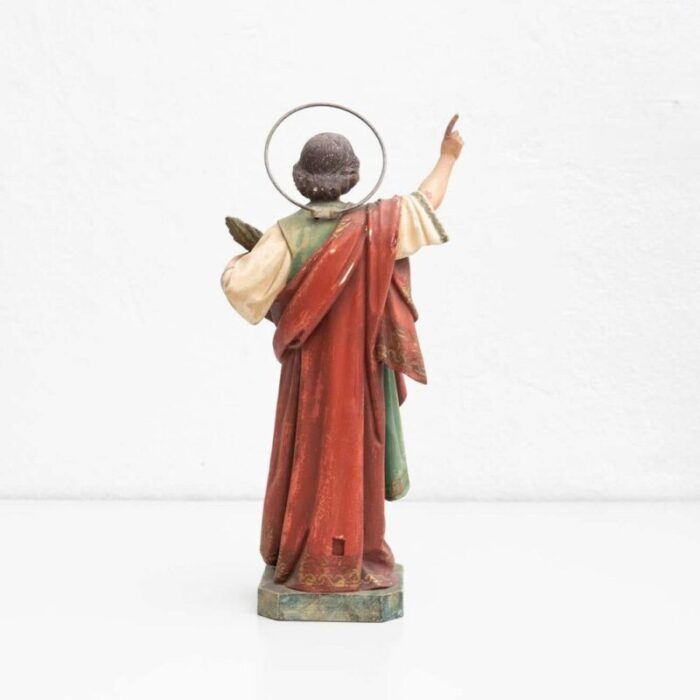 plaster hand painted traditional figure of a saint 1940s 11