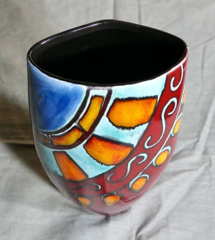 poole pottery vase by anita harris 1980s 1