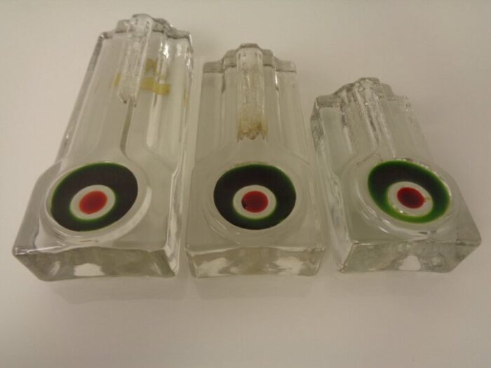 pop art glass vases by h duesterhaus for walther germany 1960s set of 3 10