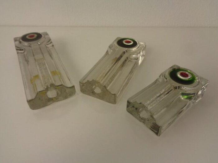 pop art glass vases by h duesterhaus for walther germany 1960s set of 3 11