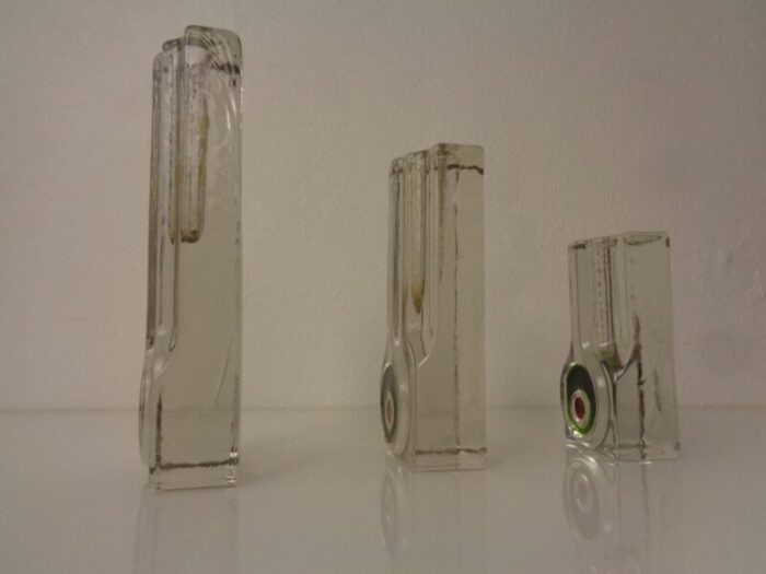 pop art glass vases by h duesterhaus for walther germany 1960s set of 3 9