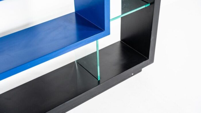 postmodern bookcase in thick glass and lacquered wood by carlo montini 9968