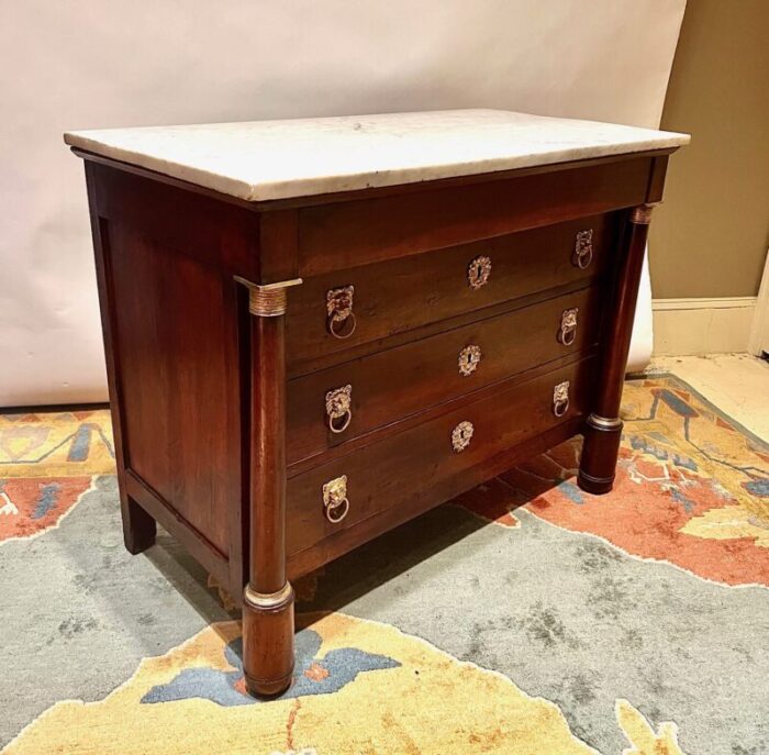 provincial empire mahogany marble top 4 drawer commodechest france circa1820 4773