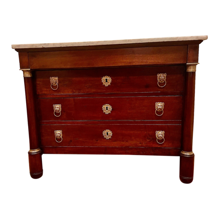 provincial empire mahogany marble top 4 drawer commodechest france circa1820 6800