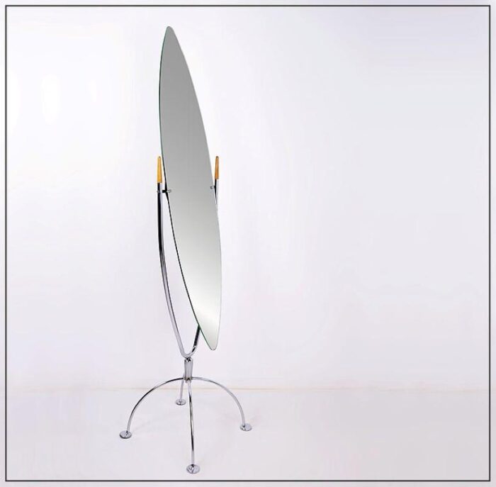 psyche mirror in chrome and wood 1970s 1602 scaled