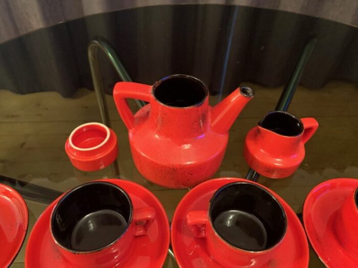 pv coffee set in the style of bitossi italy 1970s set of 14 2