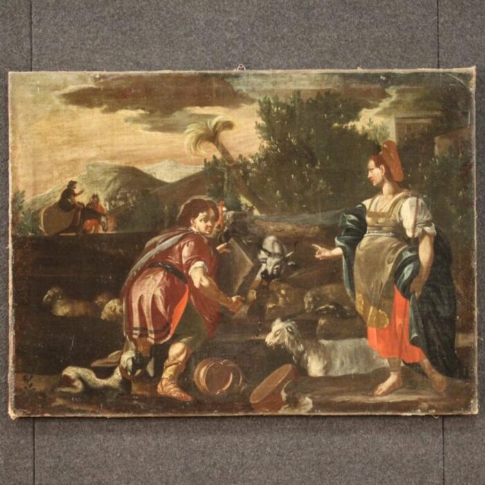 rachel and jacob at the well 1720 oil on canvas framed 2219