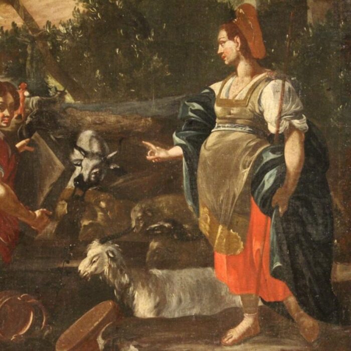 rachel and jacob at the well 1720 oil on canvas framed 9557