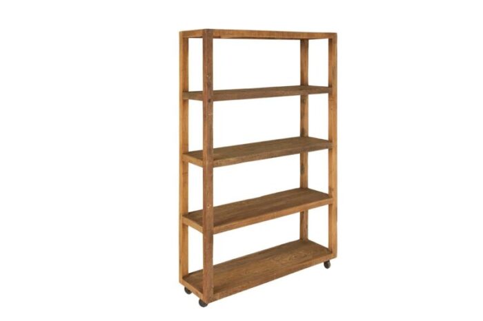 reclamed wood etagere on casters 2654