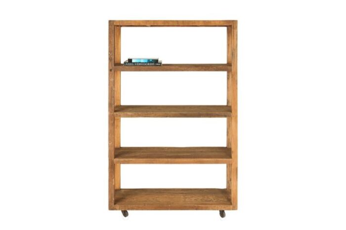 reclamed wood etagere on casters 4971