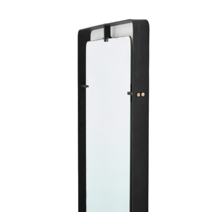 rectangular mirror with black metal frame by santambrogio e de berti 1950s 10