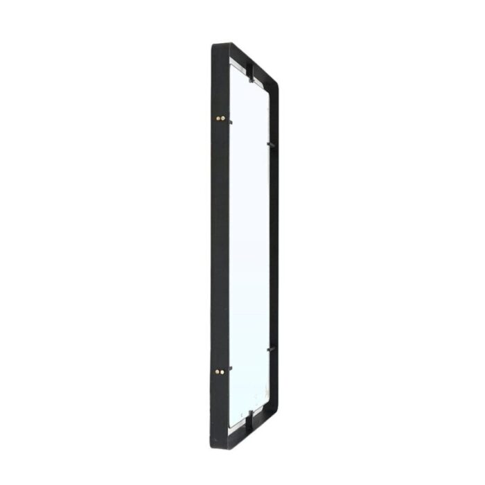 rectangular mirror with black metal frame by santambrogio e de berti 1950s 4