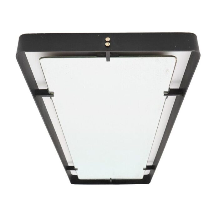 rectangular mirror with black metal frame by santambrogio e de berti 1950s 6