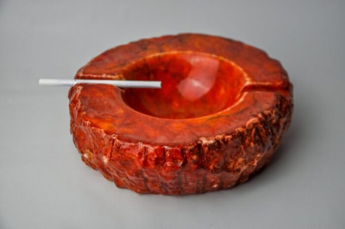 red alabaster ashtray by romano bianchi italy 1970s 2