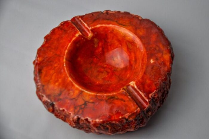 red alabaster ashtray by romano bianchi italy 1970s 5