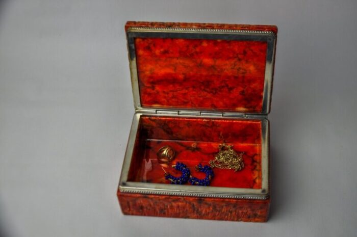 red alabaster box by romano bianchi italy 1970 1870 3