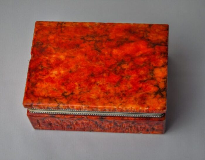 red alabaster box by romano bianchi italy 1970 1870 4