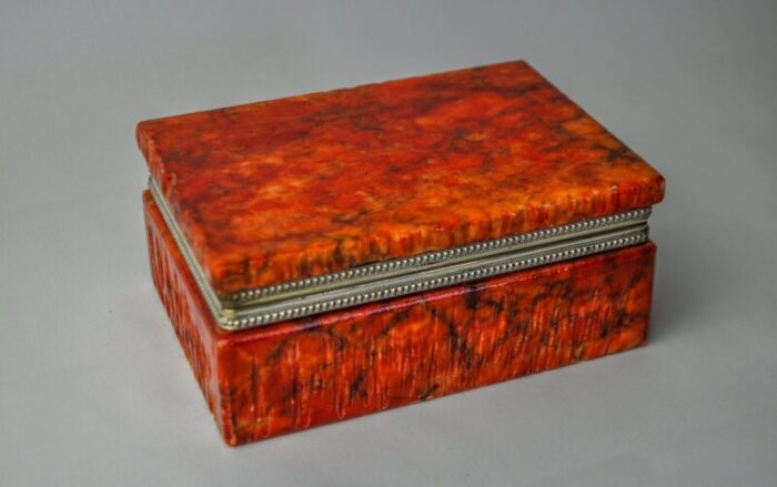 red alabaster box by romano bianchi italy 1970 1870 5