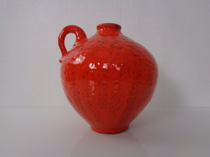 red ceramic vase by heinz siery for carstens 1960s 1