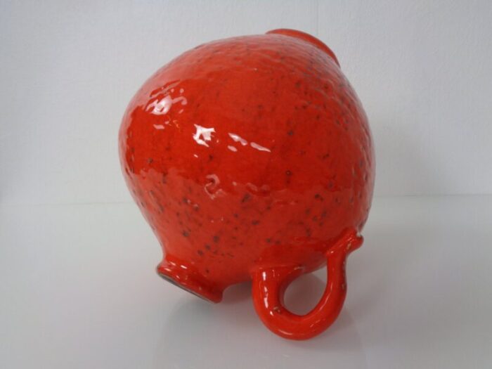 red ceramic vase by heinz siery for carstens 1960s 12