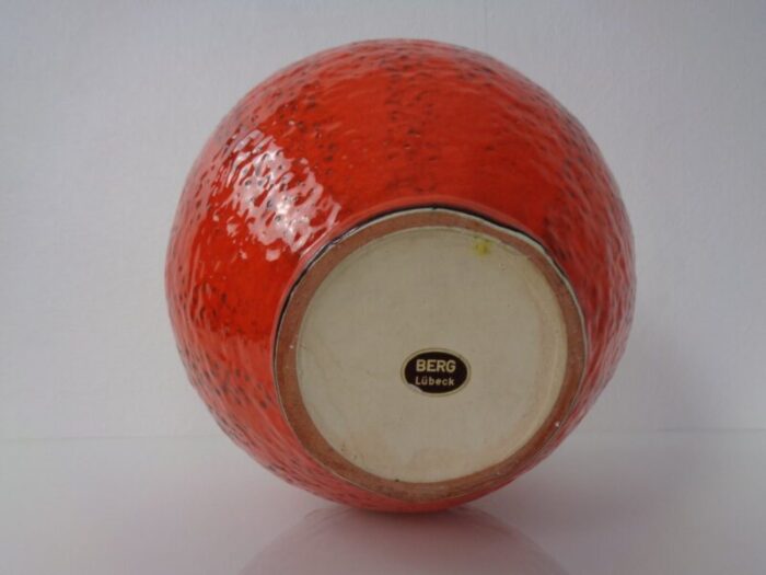 red ceramic vase by heinz siery for carstens 1960s 13