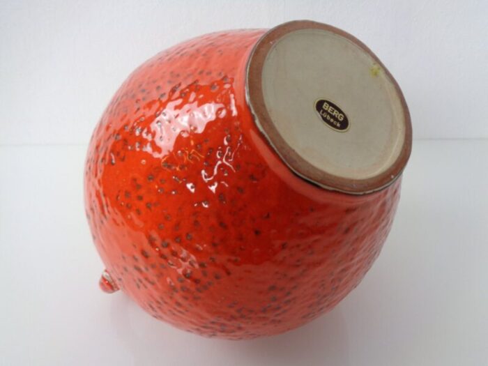 red ceramic vase by heinz siery for carstens 1960s 14