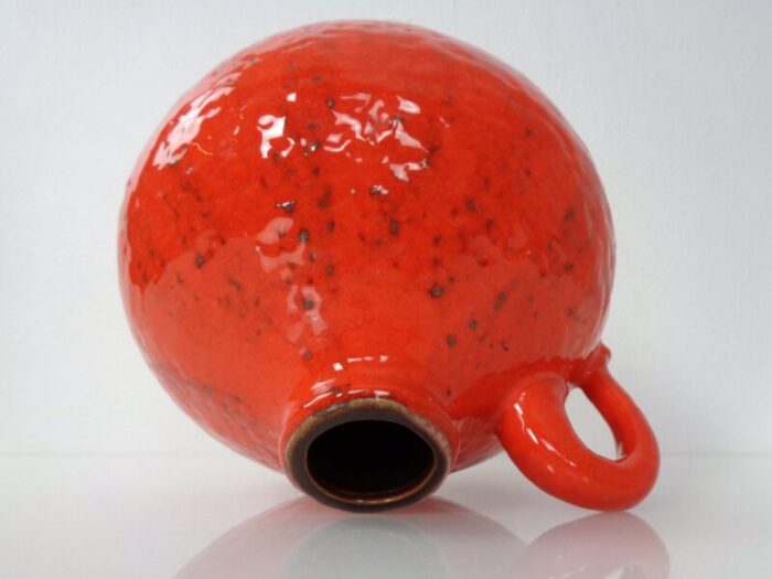 red ceramic vase by heinz siery for carstens 1960s 9