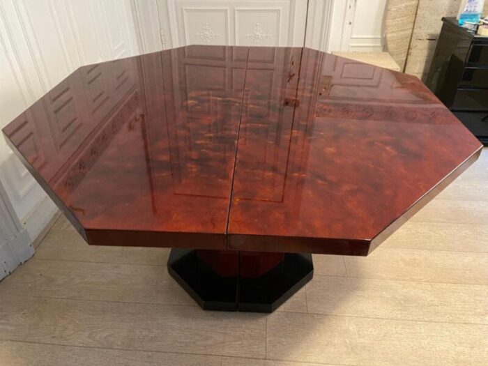 red lacquered dining table with gold dust details 1970s 1408