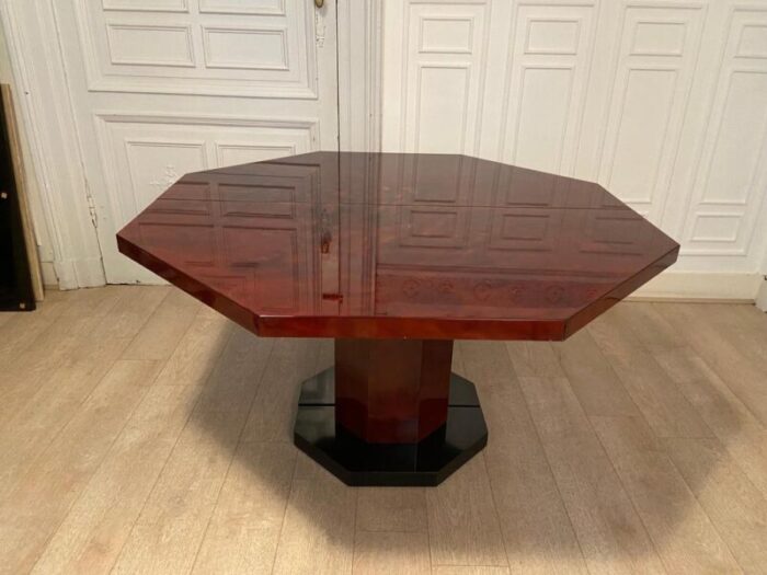 red lacquered dining table with gold dust details 1970s 3433