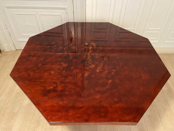 red lacquered dining table with gold dust details 1970s 3576