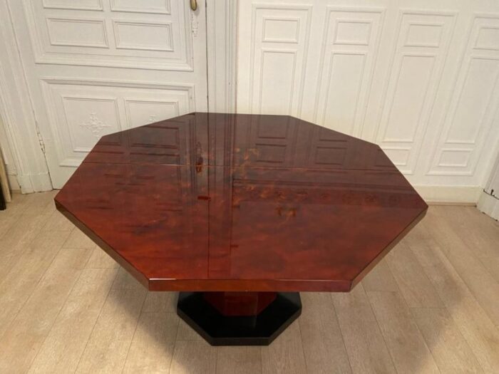 red lacquered dining table with gold dust details 1970s 4677