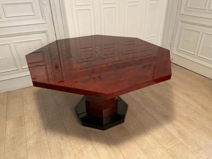 red lacquered dining table with gold dust details 1970s 5944